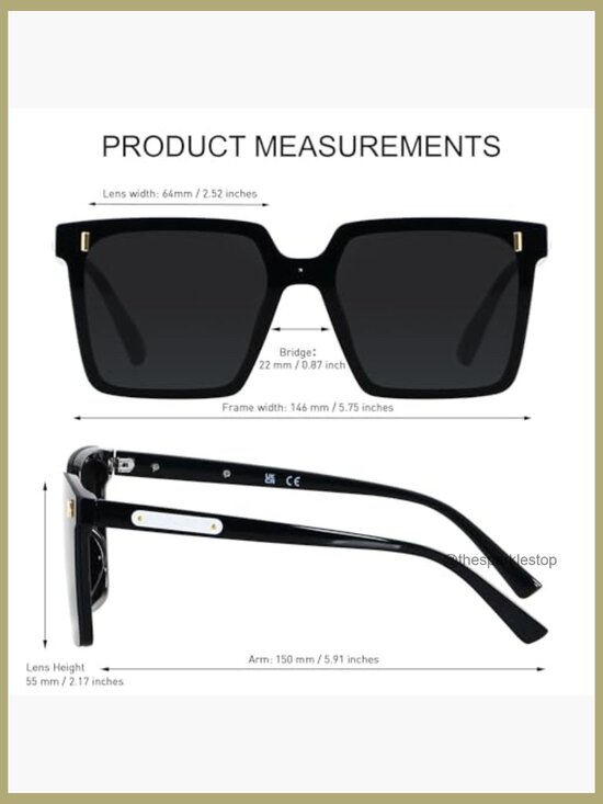 Oversized Square Rimless Sunglasses UV Protection Unisex